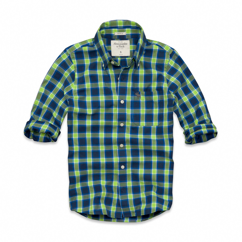 Abercrombie Fitch Hombres Necesidad Algodón Camisa AF6897 Abercrombie Fitch Hombres Necesidad Algodón Camisa AF6897